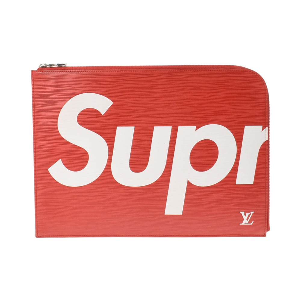 Louis Vuitton Epi Pochette Jour Supreme Red White Clutch Bag
